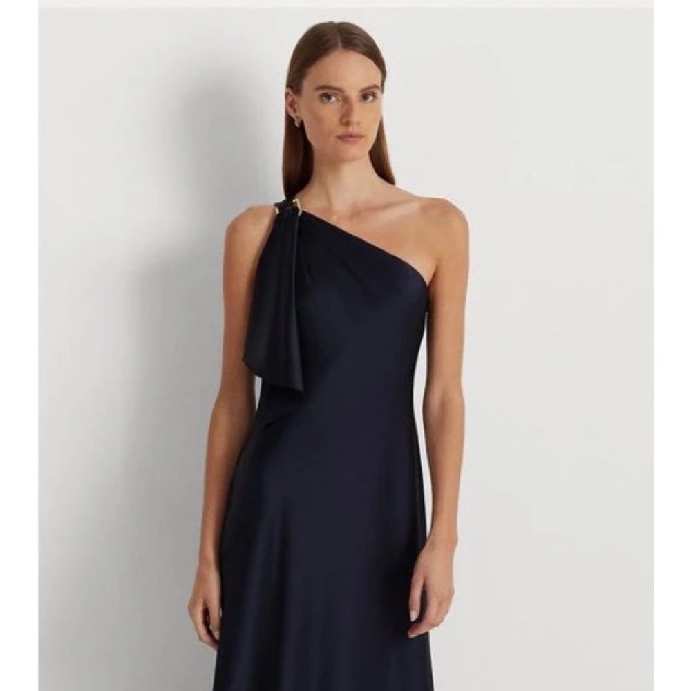 Lauren Ralph Lauren Satin Charmeuse One Shoulder Gown